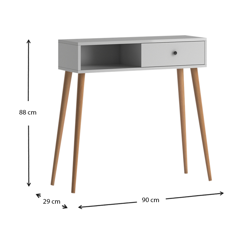 Κονσόλα Napoli Megapap χρώμα λευκό 90x29x88εκ. Κονσόλα Napoli Megapap χρώμα λευκό 90x29x88εκ.