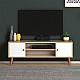 Έπιπλο τηλεόρασης Parma Megapap από μελαμίνη χρώμα white - oak 120x30x40εκ. Έπιπλο τηλεόρασης Parma Megapap από μελαμίνη χρώμα white - oak 120x30x40εκ.