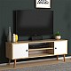Έπιπλο τηλεόρασης Parma Megapap από μελαμίνη χρώμα white - oak 120x30x40εκ. Έπιπλο τηλεόρασης Parma Megapap από μελαμίνη χρώμα white - oak 120x30x40εκ.