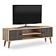 Έπιπλο τηλεόρασης Parma Megapap από μελαμίνη χρώμα industrial grey - oak 120x30x40εκ. Έπιπλο τηλεόρασης Parma Megapap από μελαμίνη χρώμα industrial grey - oak 120x30x40εκ.