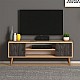 Έπιπλο τηλεόρασης Parma Megapap από μελαμίνη χρώμα industrial grey - oak 120x30x40εκ. Έπιπλο τηλεόρασης Parma Megapap από μελαμίνη χρώμα industrial grey - oak 120x30x40εκ.