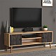 Έπιπλο τηλεόρασης Parma Megapap από μελαμίνη χρώμα industrial grey - oak 120x30x40εκ. Έπιπλο τηλεόρασης Parma Megapap από μελαμίνη χρώμα industrial grey - oak 120x30x40εκ.