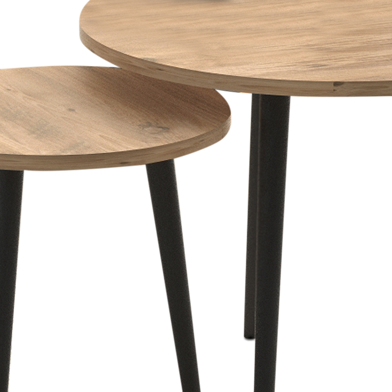 Τραπεζάκι σαλονιού σετ 2 τμχ Roma Megapap χρώμα oak 60x60x46εκ. Τραπεζάκι σαλονιού σετ 2 τμχ Roma Megapap χρώμα oak 60x60x46εκ.