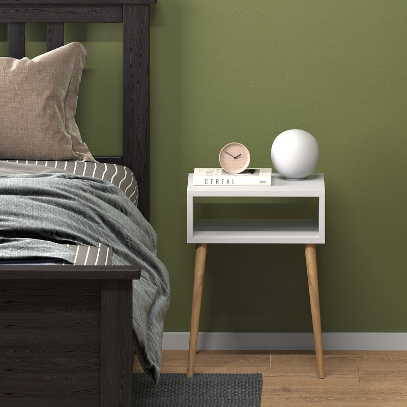 Κομοδίνο Fiona Megapap χρώμα λευκό 45x30x58εκ. Κομοδίνο Fiona Megapap χρώμα λευκό 45x30x58εκ.