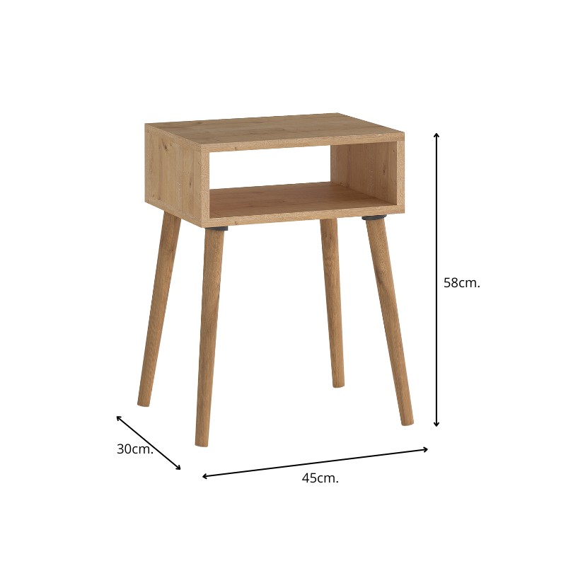 Κομοδίνο Fiona Megapap χρώμα pine oak 45x30x58εκ. Κομοδίνο Fiona Megapap χρώμα pine oak 45x30x58εκ.