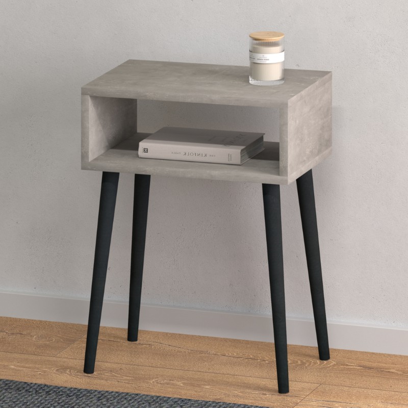 Κομοδίνο Fiona Megapap χρώμα γκρι ρετρό 45x30x58εκ. Κομοδίνο Fiona Megapap χρώμα γκρι ρετρό 45x30x58εκ.