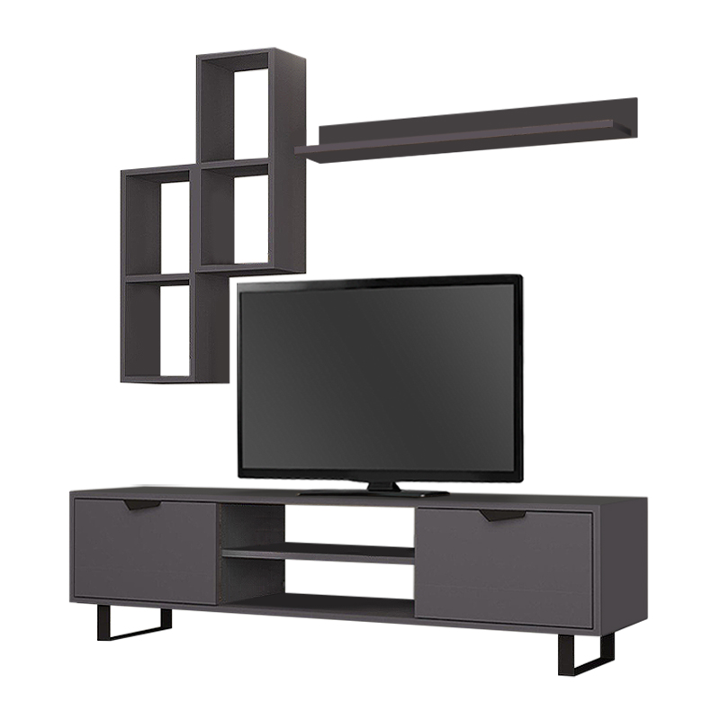 Σύνθεση τηλεόρασης Lonsa Megapap χρώμα γκρι 160x35x40εκ. Σύνθεση τηλεόρασης Lonsa Megapap χρώμα γκρι 160x35x40εκ.