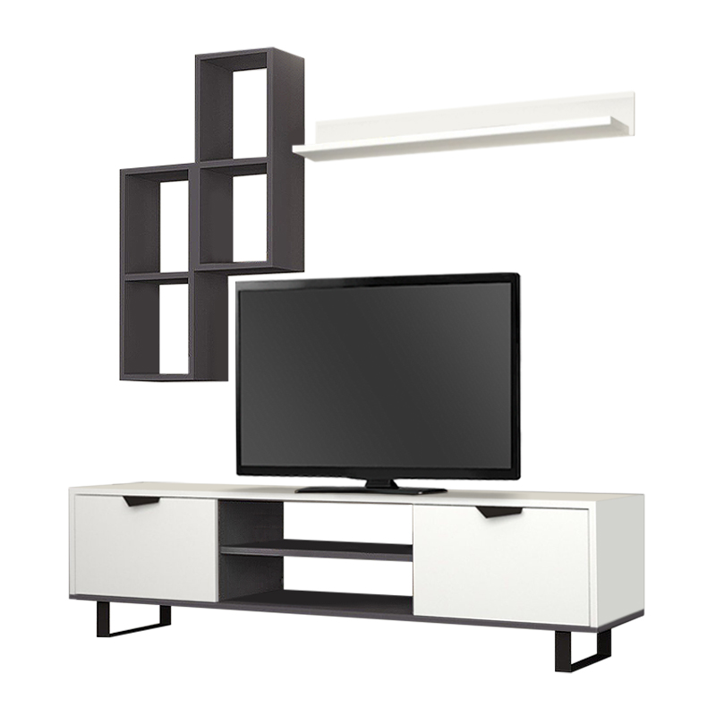 Σύνθεση τηλεόρασης Lonsa Megapap χρώμα λευκό 160x35x40εκ. Σύνθεση τηλεόρασης Lonsa Megapap χρώμα λευκό 160x35x40εκ.