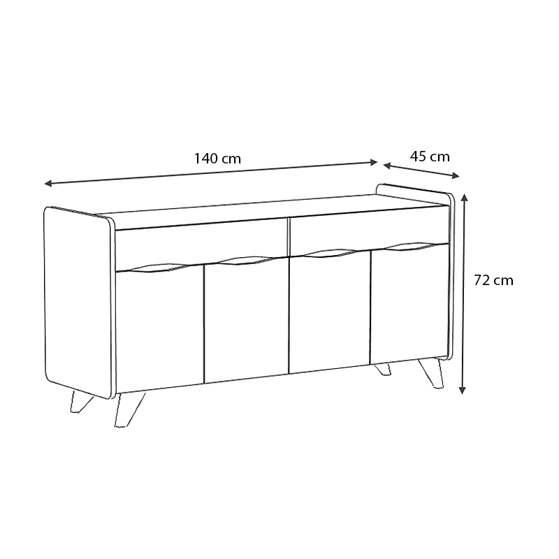 Μπουφές μελαμίνης Sila Megapap χρώμα λευκό - γκρι 140x45x72εκ. Μπουφές μελαμίνης Sila Megapap χρώμα λευκό - γκρι 140x45x72εκ.