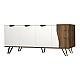 Μπουφές μελαμίνης Jasmine Megapap χρώμα λευκό - καρυδί 160x45x78εκ. Μπουφές μελαμίνης Jasmine Megapap χρώμα λευκό - καρυδί 160x45x78εκ.
