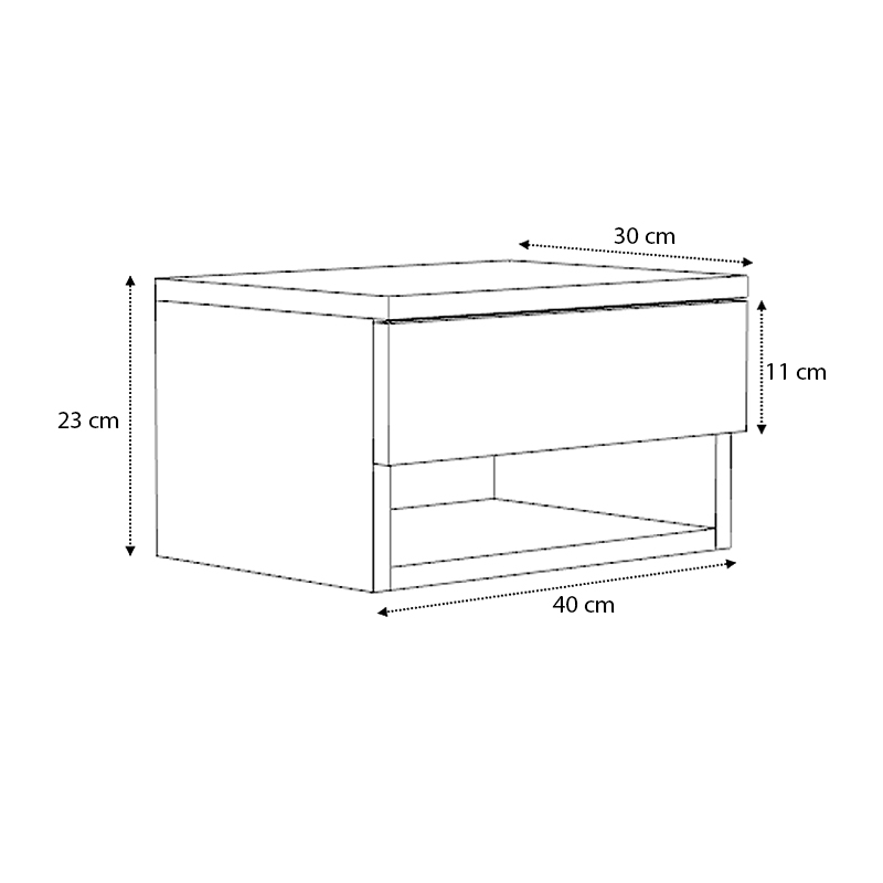 Κομοδίνο επιτοίχιο Mary Megapap χρώμα λευκό 40x30x23εκ. Κομοδίνο επιτοίχιο Mary Megapap χρώμα λευκό 40x30x23εκ.