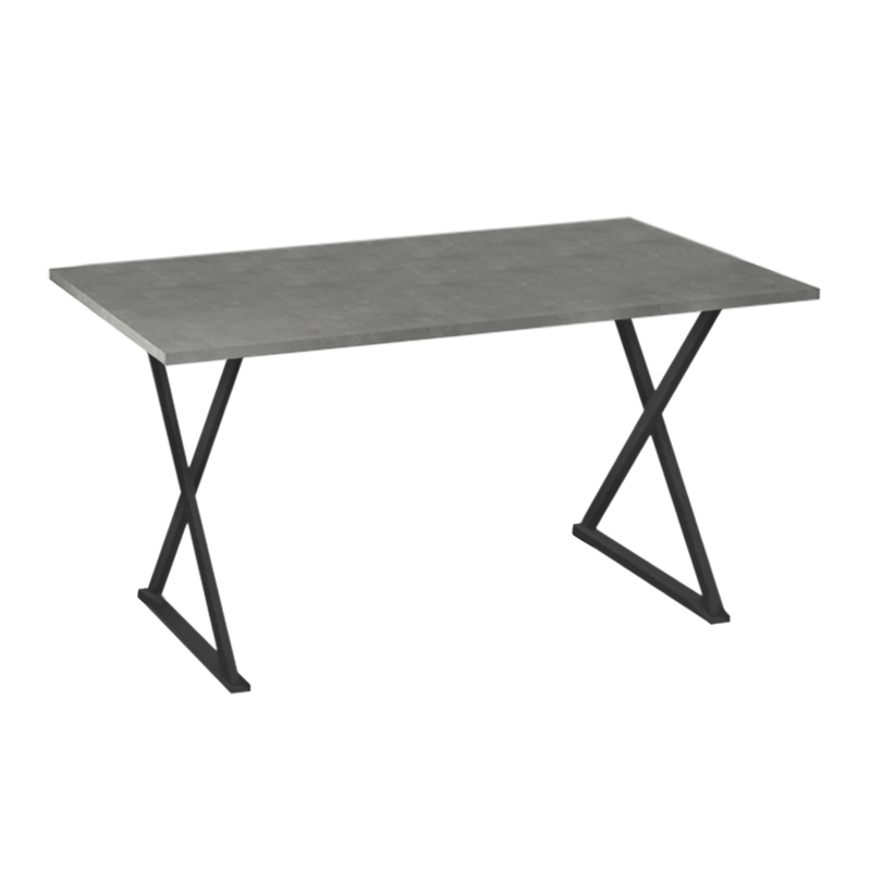 Τραπέζι Bette Megapap μεταλλικό - μελαμίνης χρώμα γκρι σκυροδέματος 140x80x76εκ.