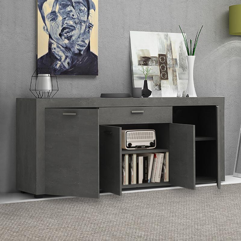 Μπουφές Joseph Megapap χρώμα γκρι σκυροδέματος 177x40x76εκ.