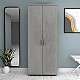 Ντουλάπα ρούχων - παπουτσοθήκη Eric Megapap δίφυλλη χρώμα γκρι σκυροδέματος 76x36x187εκ.