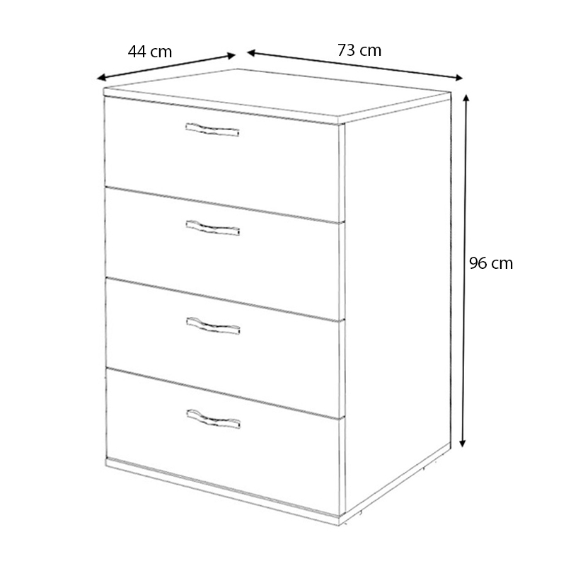 Συρταριέρα Velika Megapap χρώμα λευκό 73x44x96εκ. Συρταριέρα Velika Megapap χρώμα λευκό 73x44x96εκ.