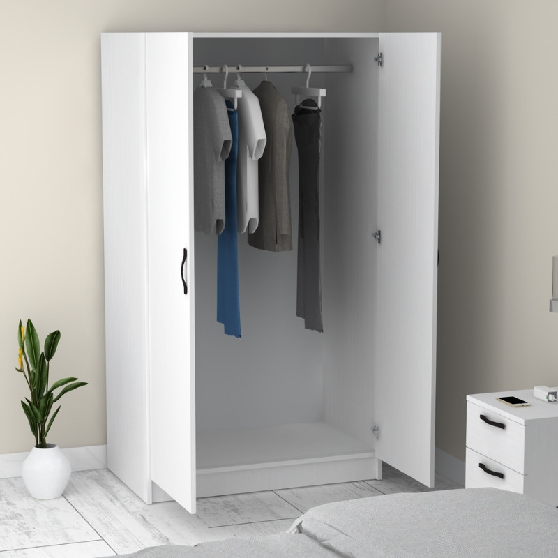 Ντουλάπα ρούχων Victoria Megapap δίφυλλη χρώμα λευκό 100x60x181εκ. Ντουλάπα ρούχων Victoria Megapap δίφυλλη χρώμα λευκό 100x60x181εκ.