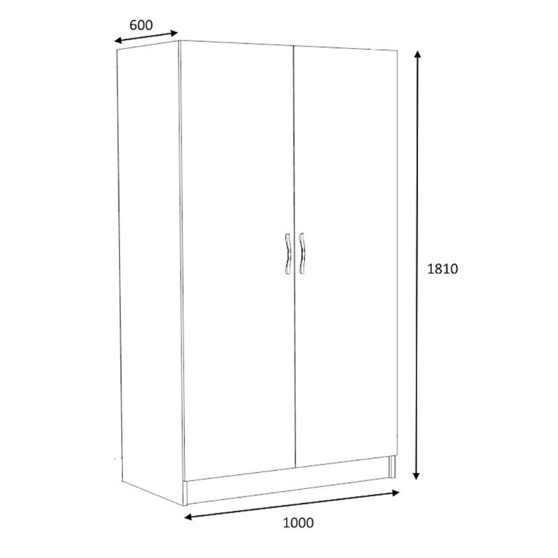 Ντουλάπα ρούχων Victoria Megapap δίφυλλη χρώμα λευκό 100x60x181εκ. Ντουλάπα ρούχων Victoria Megapap δίφυλλη χρώμα λευκό 100x60x181εκ.