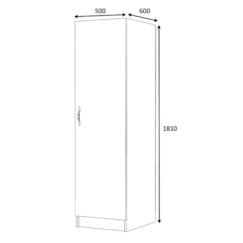 Ντουλάπα ρούχων Victoria Megapap μονόφυλλη χρώμα λευκό 50x60x181εκ. Ντουλάπα ρούχων Victoria Megapap μονόφυλλη χρώμα λευκό 50x60x181εκ.
