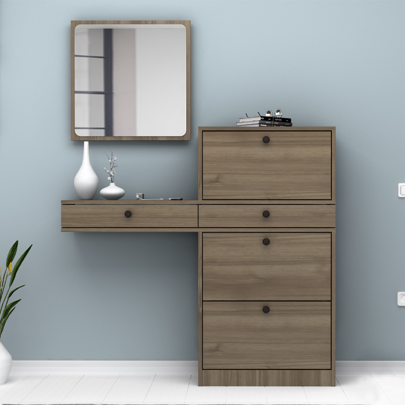 Έπιπλο εισόδου Pego Megapap χρώμα καρυδί 130x30x123,3εκ. Έπιπλο εισόδου Pego Megapap χρώμα καρυδί 130x30x123,3εκ.