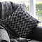 Μαξιλάρι καναπέ Bono Megapap βαμβακερό με φερμουάρ χρώμα λευκό/μαύρο 50x50εκ.