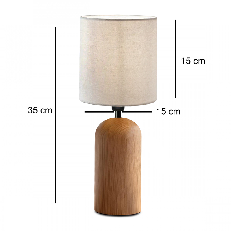 Φωτιστικό επιτραπέζιο Cora Megapap E14 ξύλινο - ύφασμα Pvc χρώμα φυσικό - κρεμ Ø15x35εκ. Φωτιστικό επιτραπέζιο Cora Megapap E14 ξύλινο - ύφασμα Pvc χρώμα φυσικό - κρεμ Ø15x35εκ.