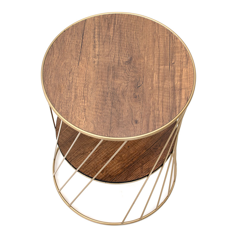 Βοηθητικό τραπεζάκι Jaspin Megapap μεταλλικό - Mdf χρώμα χρυσό - καρυδί 32x32x44εκ. Βοηθητικό τραπεζάκι Jaspin Megapap μεταλλικό - Mdf χρώμα χρυσό - καρυδί 32x32x44εκ.