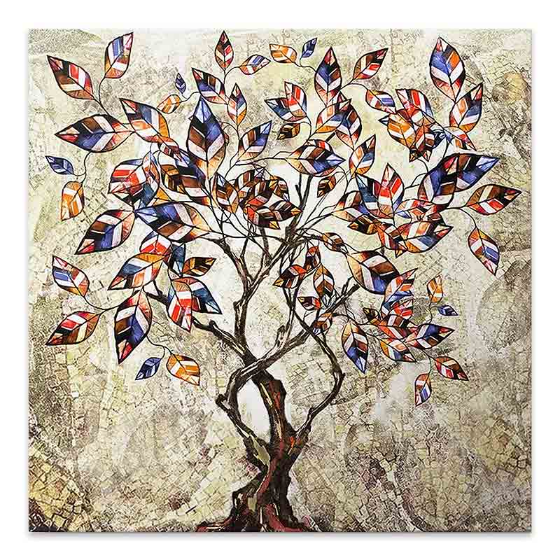Πίνακας σε καμβά "Tree And Leaves" Megapap ψηφιακής εκτύπωσης 50x50x3εκ.