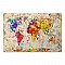 Πίνακας σε καμβά "Colorful World Map" Megapap ψηφιακής εκτύπωσης 75x50x3εκ.