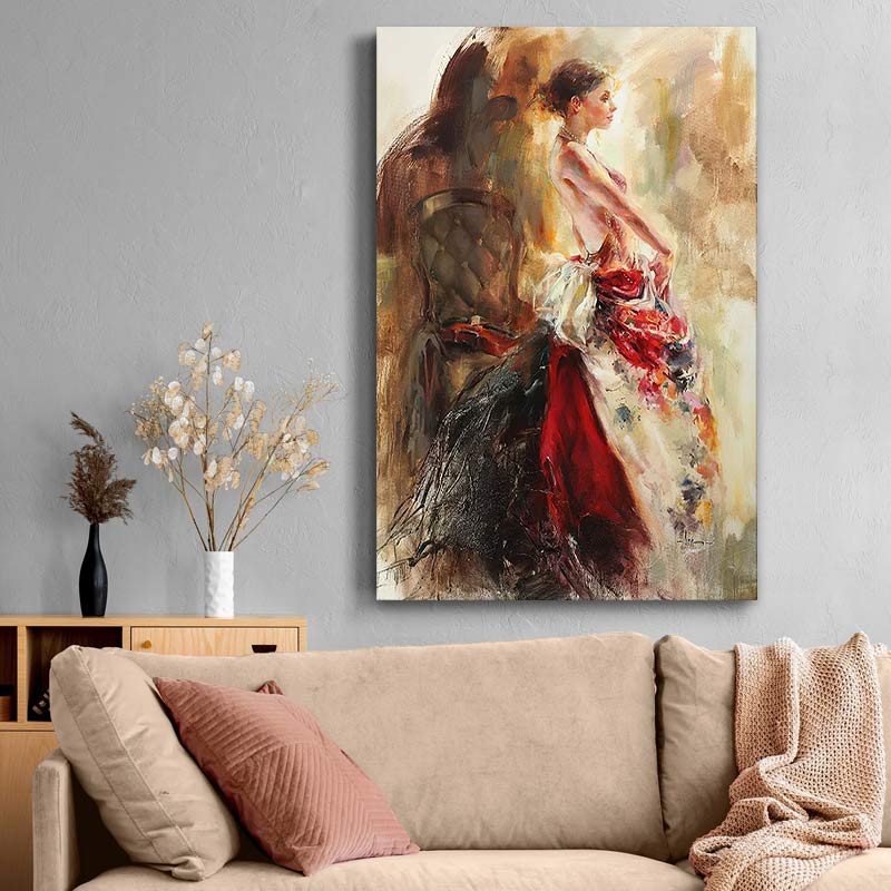 Πίνακας σε καμβά "Elegant Woman" Megapap ψηφιακής εκτύπωσης 60x90x3εκ.