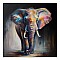 Πίνακας σε καμβά "Colorful Elephant" Megapap ψηφιακής εκτύπωσης 100x100x3εκ.