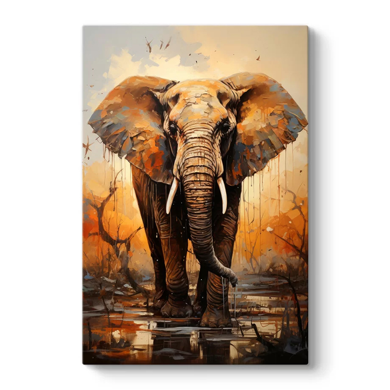 Πίνακας σε καμβά "Elephant Story" Megapap ψηφιακής εκτύπωσης 60x90x3εκ.