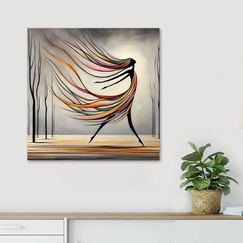 Πίνακας σε καμβά "Abstract Woman" Megapap ψηφιακής εκτύπωσης 60x60x3εκ.