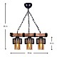Φωτιστικό οροφής Eliana Megapap E27 ξύλινο/μεταλλικό τρίφωτο σε μαύρο/καρυδί 50x15x65εκ.