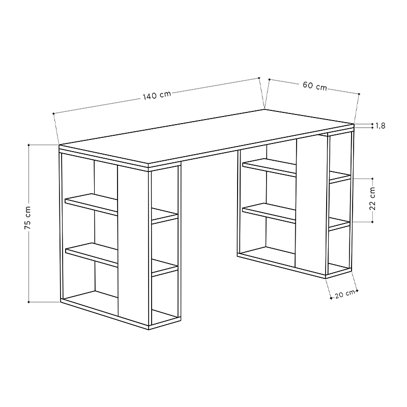 Γραφείο εργασίας Colmar Megapap από μελαμίνη χρώμα sapphire oak 140x60x75εκ Γραφείο εργασίας Colmar Megapap από μελαμίνη χρώμα sapphire oak 140x60x75εκ