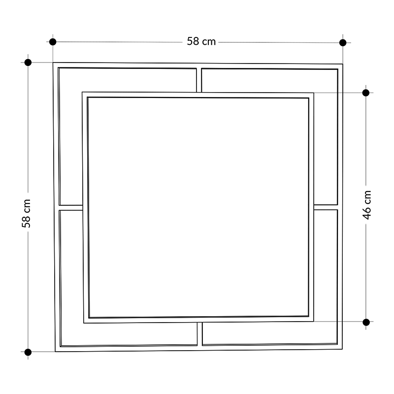 Καθρέφτης τοίχου Corner Megapap αλουμινίου χρώμα χρυσό 58,6x2x58,6εκ.