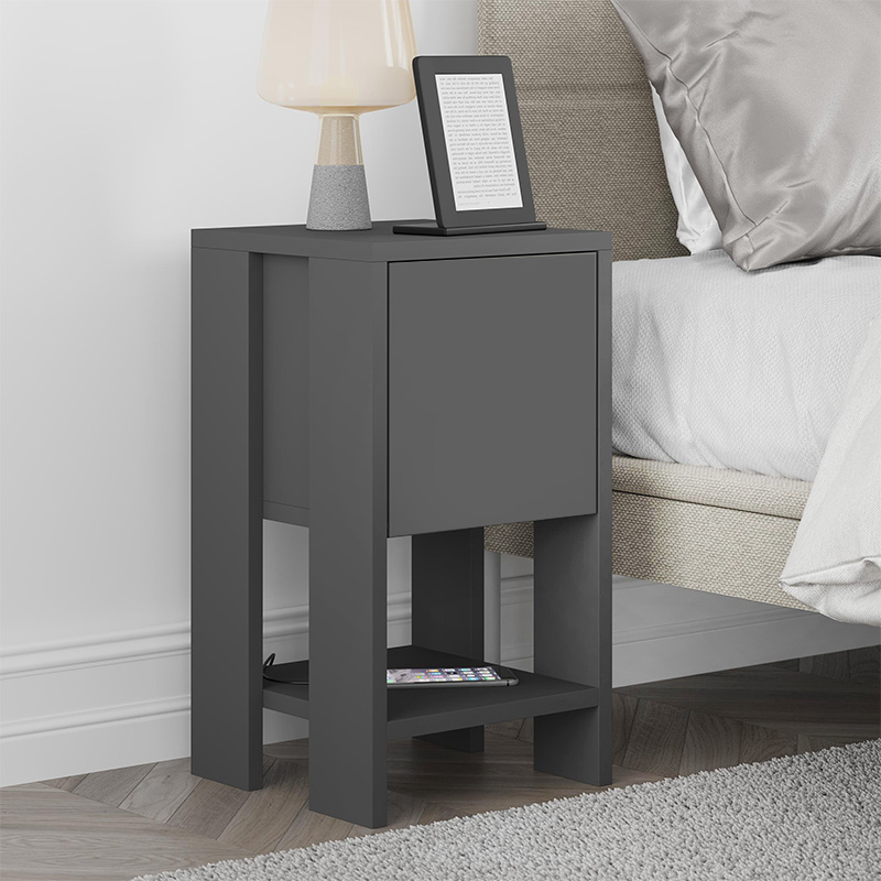 Κομοδίνο Ema Megapap χρώμα ανθρακί 30x30x55εκ. Κομοδίνο Ema Megapap χρώμα ανθρακί 30x30x55εκ.