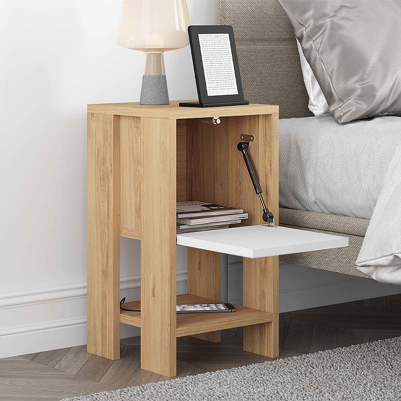 Κομοδίνο Ema Megapap χρώμα sapphire oak - λευκό 30x30x55εκ. Κομοδίνο Ema Megapap χρώμα sapphire oak - λευκό 30x30x55εκ.