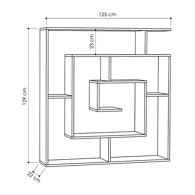 Βιβλιοθήκη Labirent Megapap χρώμα λευκό 125x22x129εκ. Βιβλιοθήκη Labirent Megapap χρώμα λευκό 125x22x129εκ.