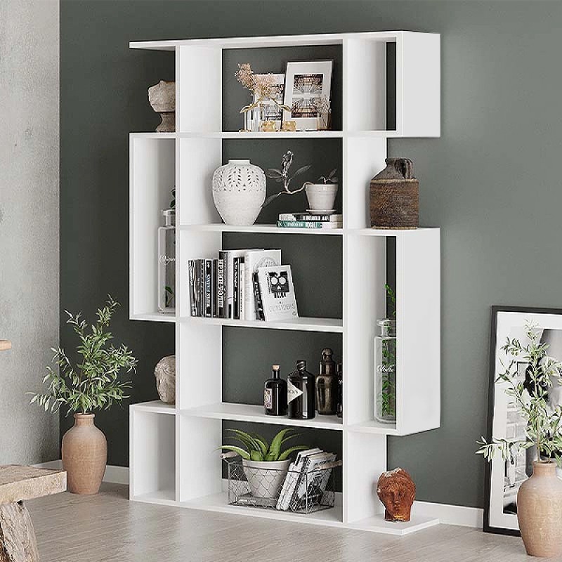 Βιβλιοθήκη Mito Megapap χρώμα λευκό 108x25x161εκ. Βιβλιοθήκη Mito Megapap χρώμα λευκό 108x25x161εκ.