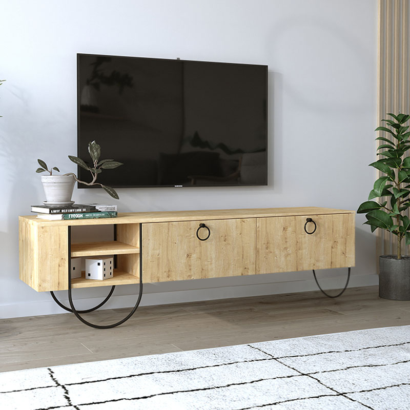 Έπιπλο τηλεόρασης Norfolk Megapap χρώμα φυσικό οξιάς 151x35x43εκ. Έπιπλο τηλεόρασης Norfolk Megapap χρώμα φυσικό οξιάς 151x35x43εκ.