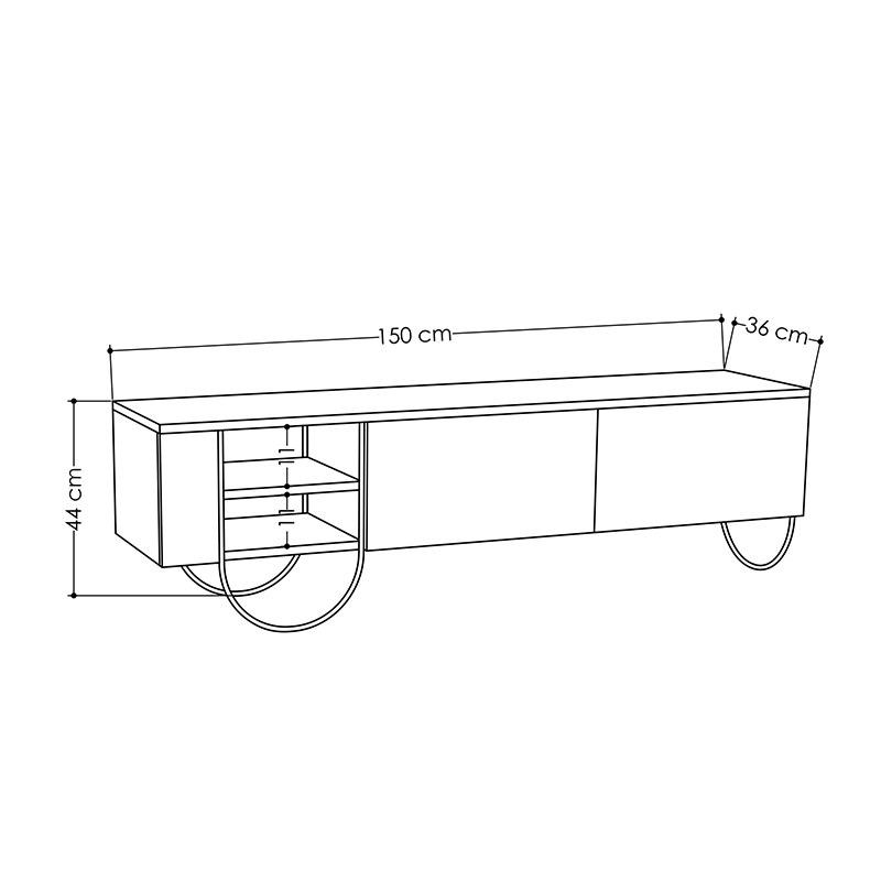 Έπιπλο τηλεόρασης Norfolk Megapap χρώμα φυσικό οξιάς 151x35x43εκ. Έπιπλο τηλεόρασης Norfolk Megapap χρώμα φυσικό οξιάς 151x35x43εκ.