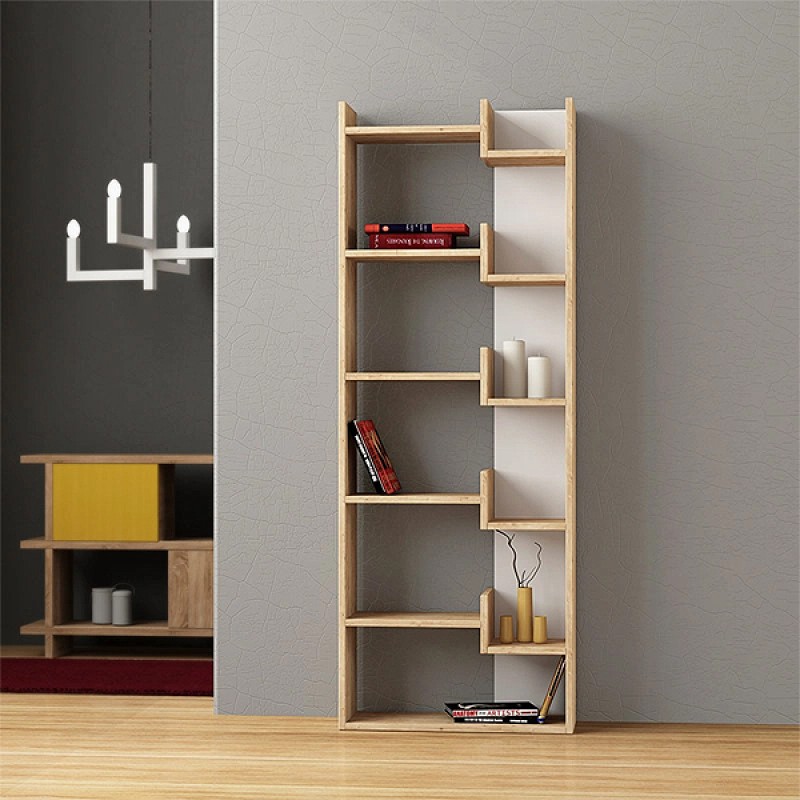 Βιβλιοθήκη Oppa Megapap χρώμα φυσικό οξιάς/λευκό 60x22x162εκ. Βιβλιοθήκη Oppa Megapap χρώμα φυσικό οξιάς/λευκό 60x22x162εκ.