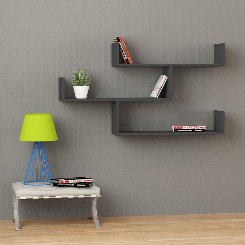 Ραφιέρα τοίχου Tibet Megapap χρώμα ανθρακί 119x22x66εκ. Ραφιέρα τοίχου Tibet Megapap χρώμα ανθρακί 119x22x66εκ.
