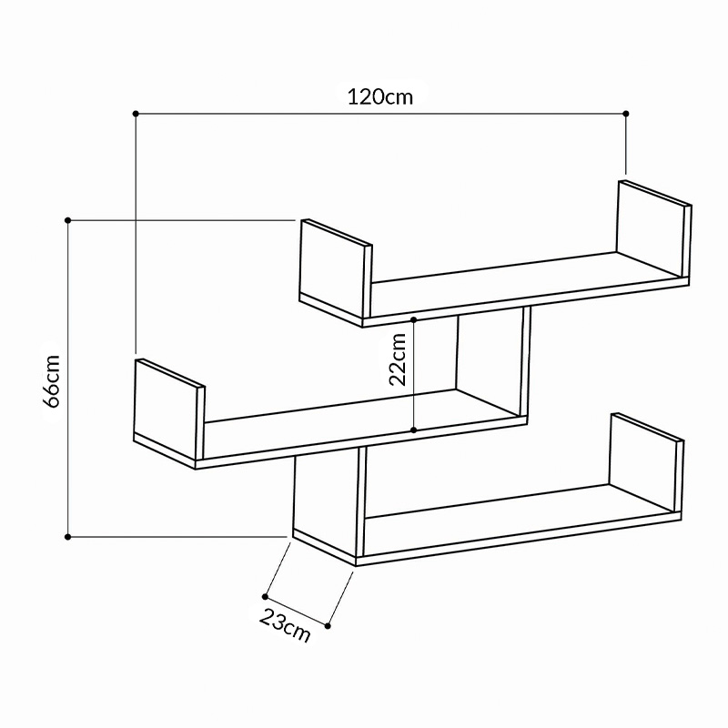 Ραφιέρα τοίχου Tibet Megapap χρώμα ανθρακί 119x22x66εκ. Ραφιέρα τοίχου Tibet Megapap χρώμα ανθρακί 119x22x66εκ.