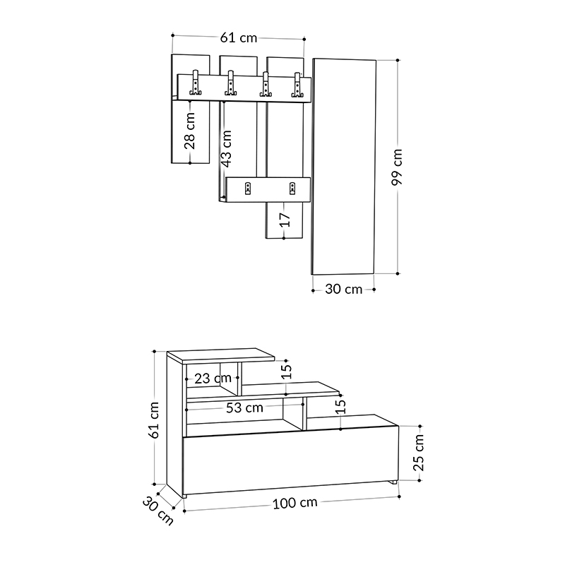 Έπιπλο εισόδου Vesty Megapap χρώμα ανοιχτό καρυδί 100x30x61εκ. Έπιπλο εισόδου Vesty Megapap χρώμα ανοιχτό καρυδί 100x30x61εκ.