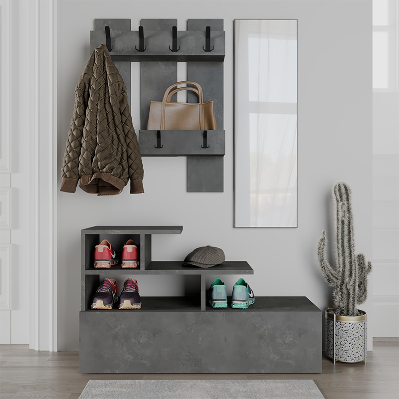 Έπιπλο εισόδου Vesty Megapap χρώμα γκρι ρετρό 100x30x61εκ. Έπιπλο εισόδου Vesty Megapap χρώμα γκρι ρετρό 100x30x61εκ.