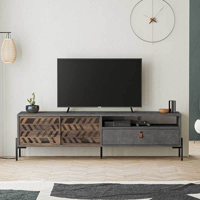 Έπιπλο τηλεόρασης Dionysos Megapap χρώμα γκρι ρετρό 170x45x48,6εκ. Έπιπλο τηλεόρασης Dionysos Megapap χρώμα γκρι ρετρό 170x45x48,6εκ.