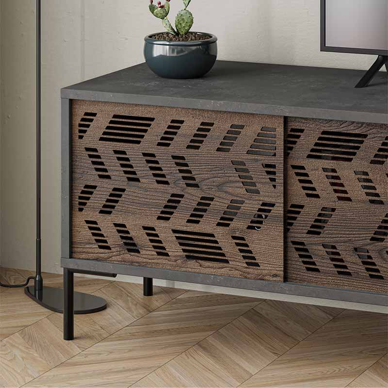 Έπιπλο τηλεόρασης Dionysos Megapap χρώμα γκρι ρετρό 170x45x48,6εκ. Έπιπλο τηλεόρασης Dionysos Megapap χρώμα γκρι ρετρό 170x45x48,6εκ.