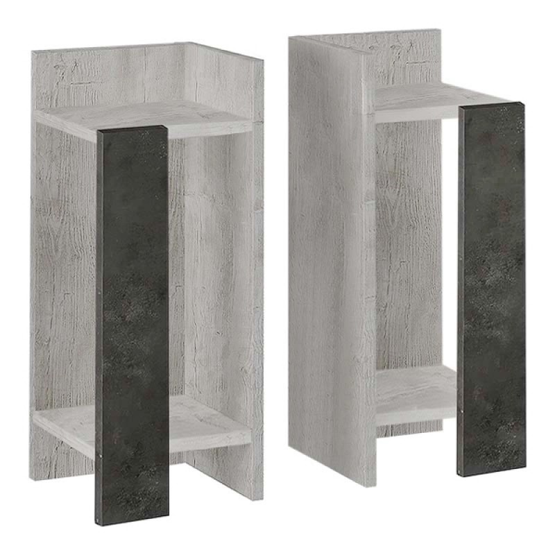 Κομοδίνο Elos Megapap σετ 2 τεμαχίων χρώμα λευκό αντικέ - γκρι ρετρό 25x27x60εκ. Κομοδίνο Elos Megapap σετ 2 τεμαχίων χρώμα λευκό αντικέ - γκρι ρετρό 25x27x60εκ.