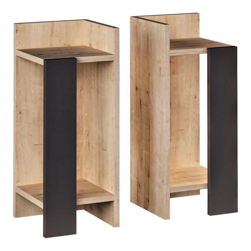 Κομοδίνο Elos Megapap σετ 2 τεμαχίων χρώμα φυσικό οξιάς - ανθρακί 25x27x60εκ. Κομοδίνο Elos Megapap σετ 2 τεμαχίων χρώμα φυσικό οξιάς - ανθρακί 25x27x60εκ.